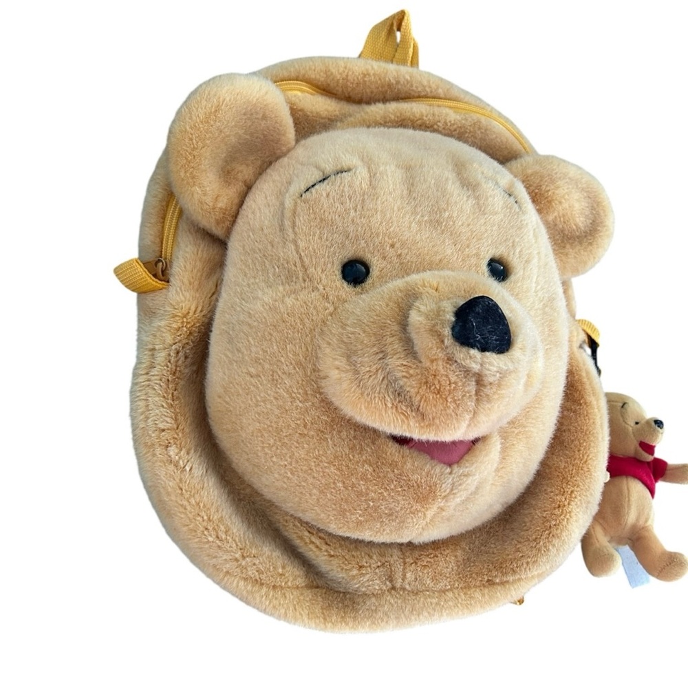 VTG Walt Disney World Winnie the Pooh 3D Plush Backpack w/Pooh Charm FLAWS READ - Picture 3 of 14